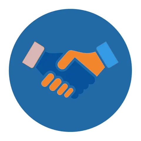 Two hands in a handshake.